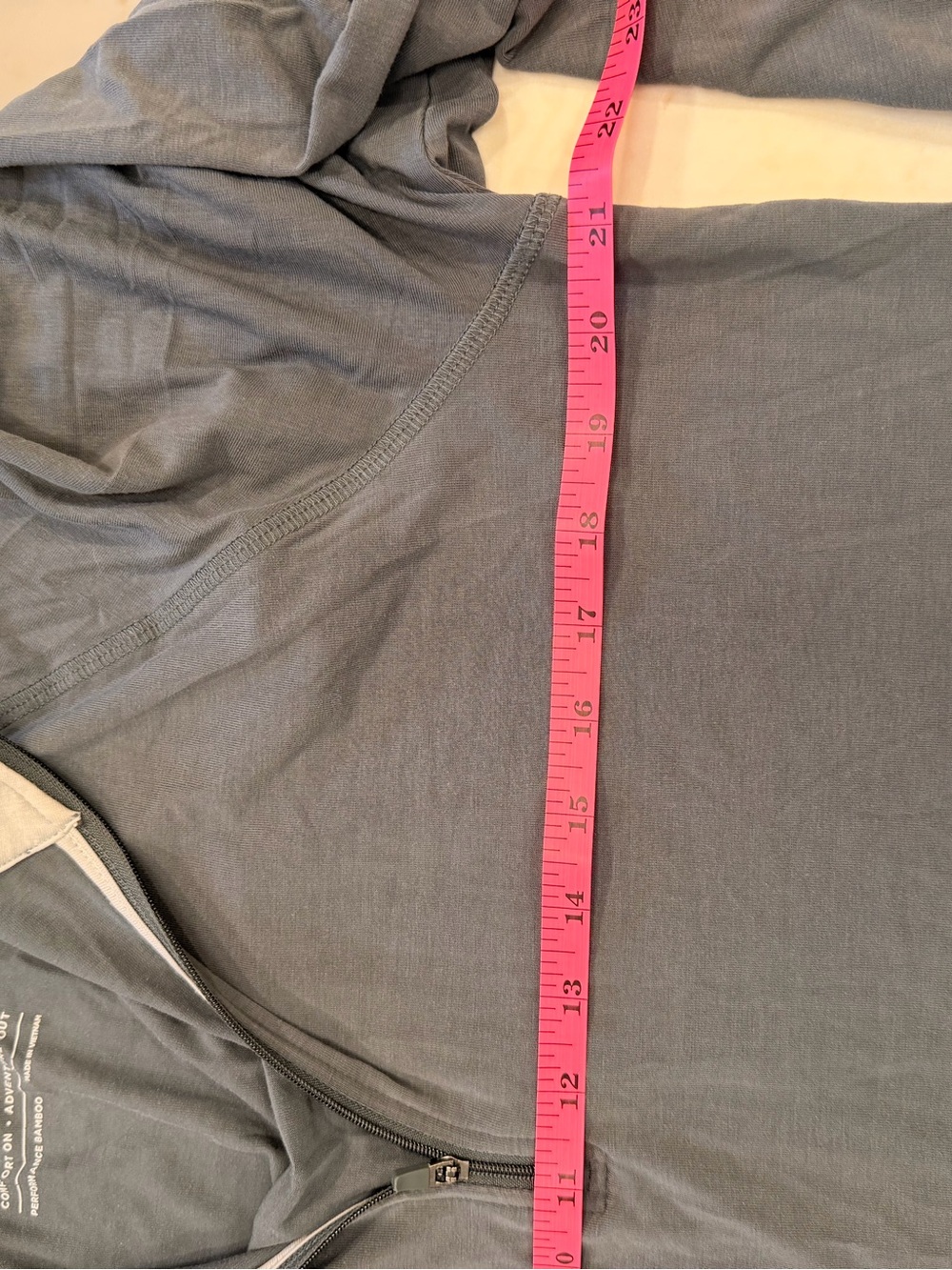 Free Fly Men’s Large Bamboo Performance Quarter Zip Pullover Blue Gray Stretch - Picture 5 of 9